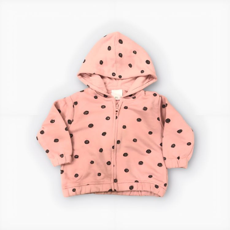 ZR Pink Polka Dots Zip up Hoodie