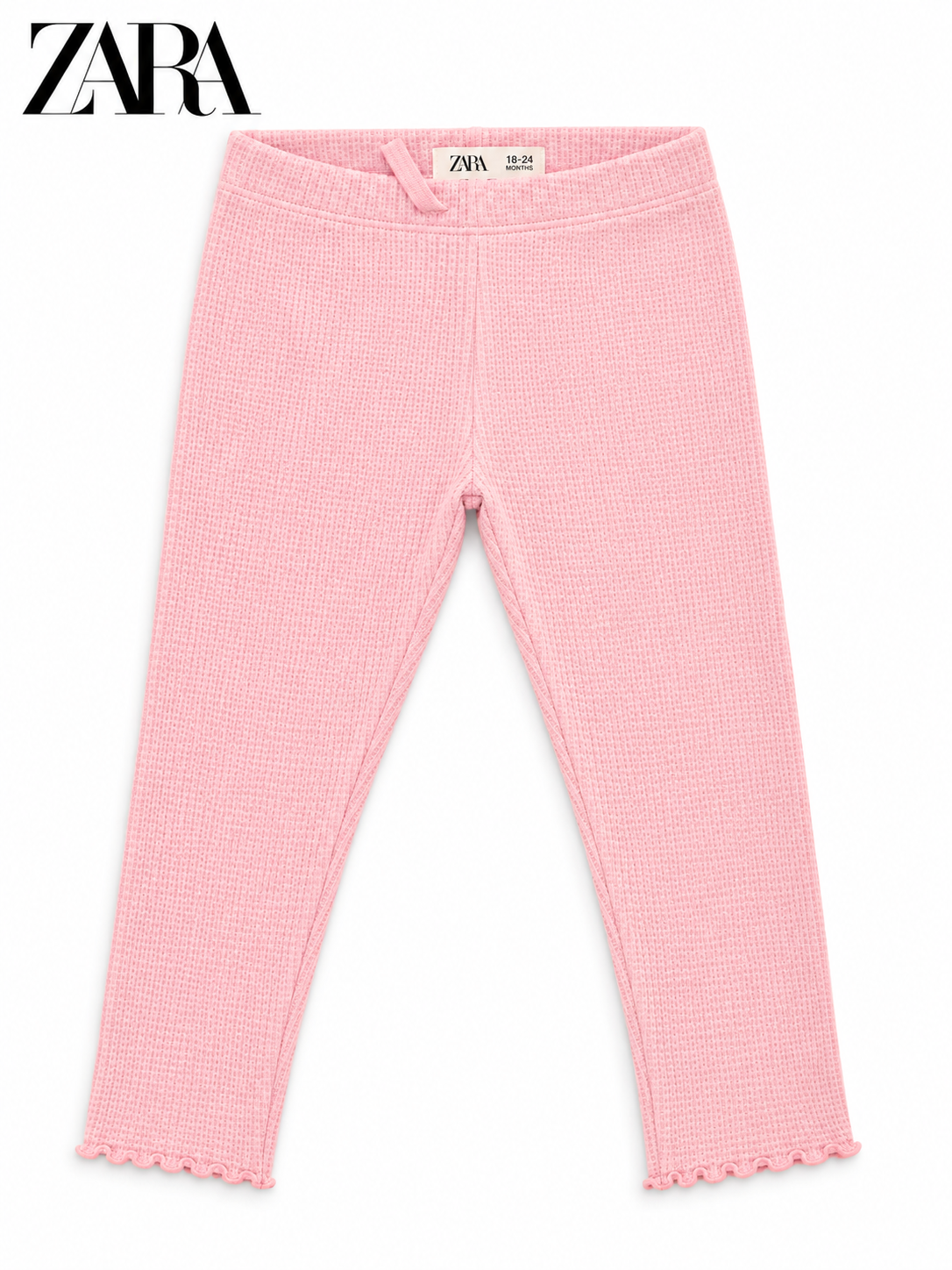ZR Pink Textured Legging For Girls
