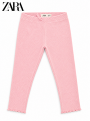 ZR Pink Textured Legging For Girls