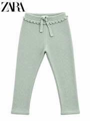 ZR Sea Green Textured Legging For Girls