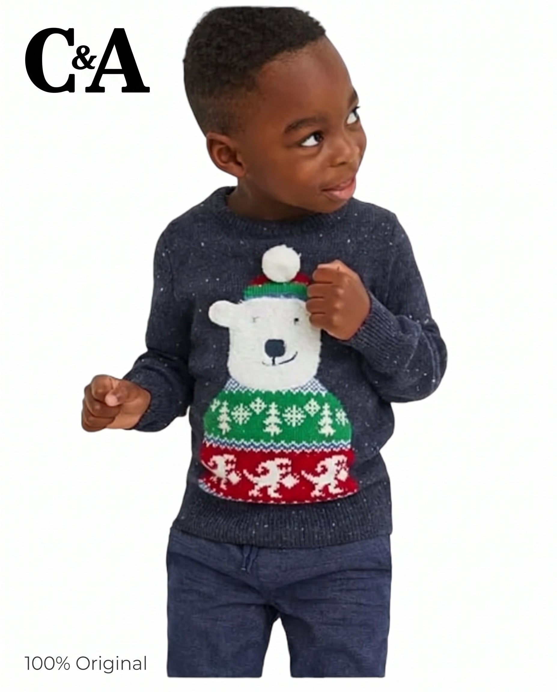 CA Applique Polo Bear Sweater