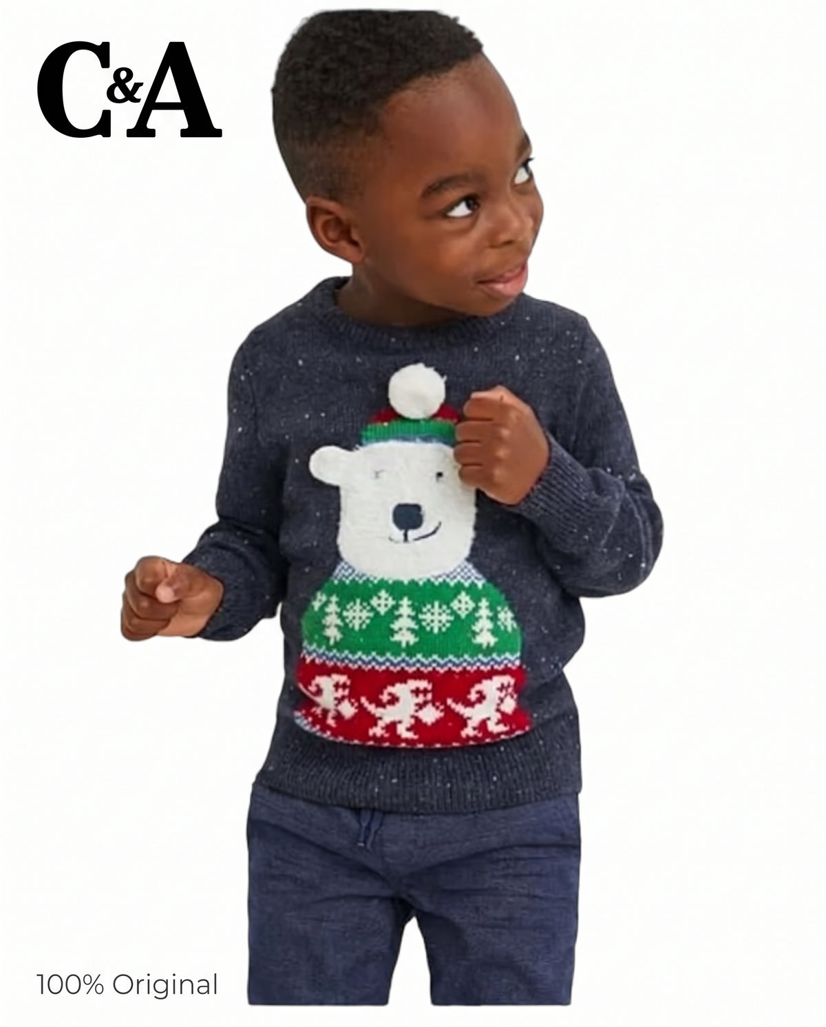 CA Applique Polo Bear Sweater