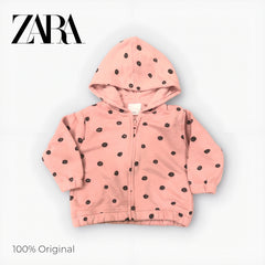 ZR Pink Polka Dots Zip up Hoodie